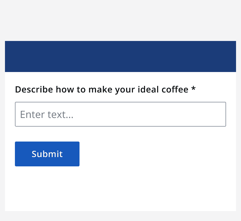 A graphic of a text field requiring user to enter a description with only the option to type, which can be limiting for people with motor difficulties.