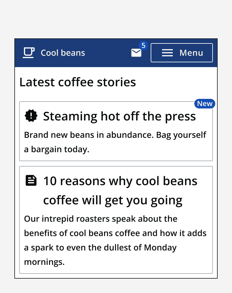 Use text badges to add short labels to other page elements.